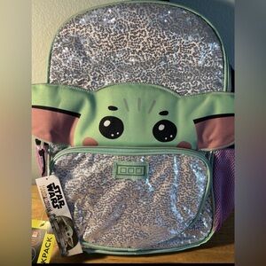 Star Wars Grogu Kids Backpack - Green and Silver